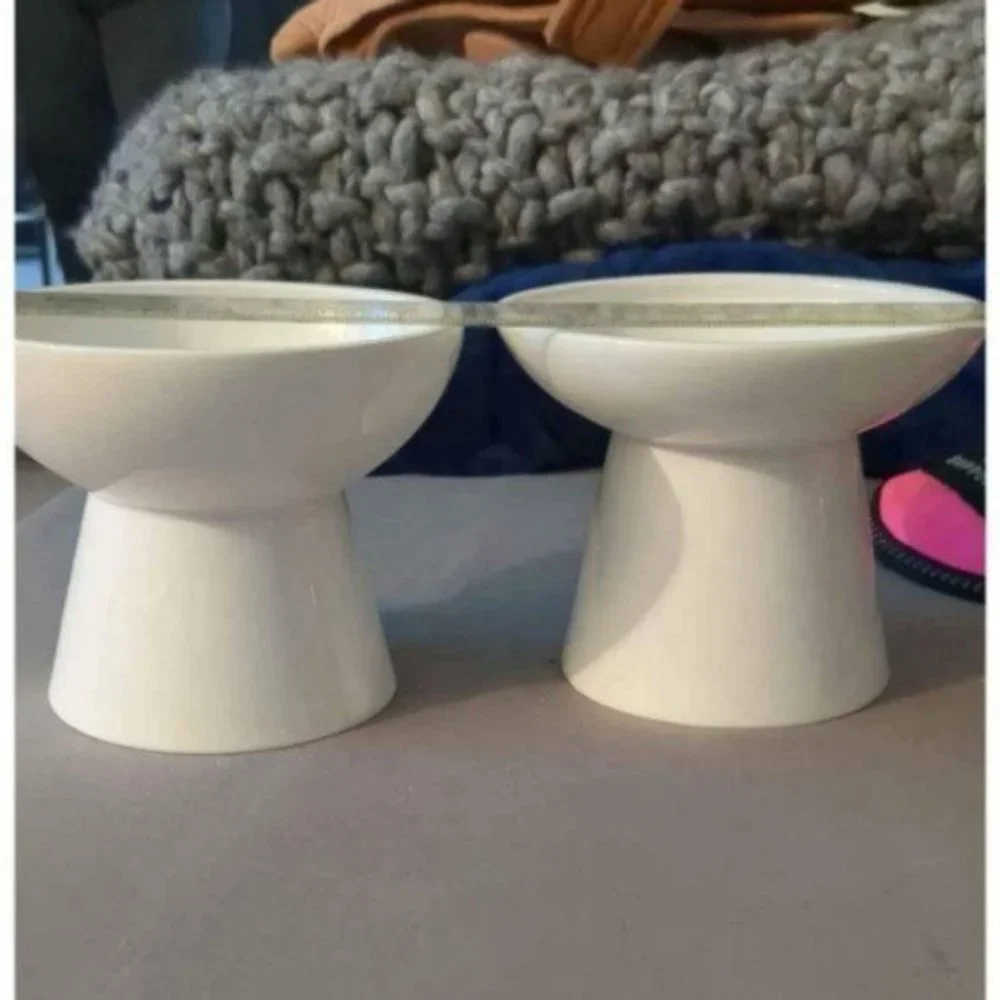 *LAST SET* Elevated Ceramic Cat or Dog Food and Water Bowl - New
